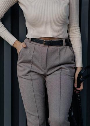 Брюки женские шерсть, классические теплые брюки, женские штаны1 фото