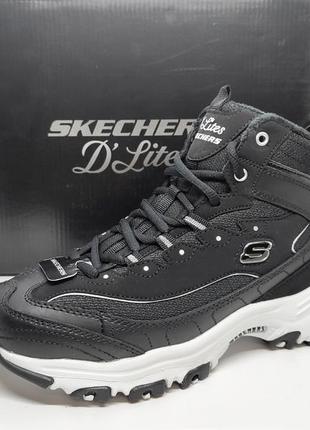 Стильные удобные теплые ботинки skechers d'lites