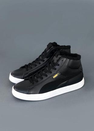 Зимние кроссовки puma corduroy classic mid black winter8 фото