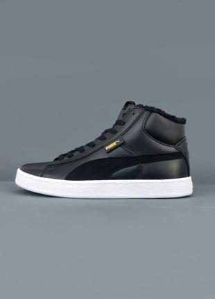 Зимние кроссовки puma corduroy classic mid black winter