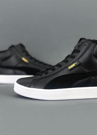 Зимние кроссовки puma corduroy classic mid black winter7 фото