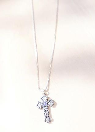 Серебряная цепочка с крестиком