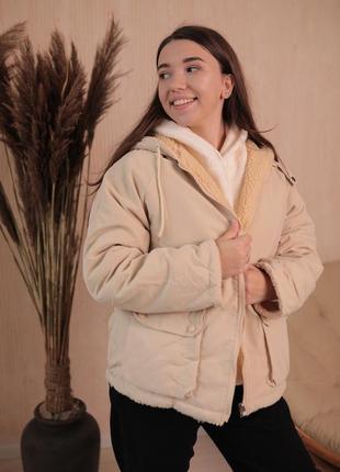 Женская двусторонняя куртка на зиму &lt;unk&gt; новая2 фото