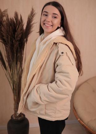 Женская двусторонняя куртка на зиму &lt;unk&gt; новая7 фото