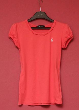 Polo ralph lauren рр xs футболка из хлопка кораловая