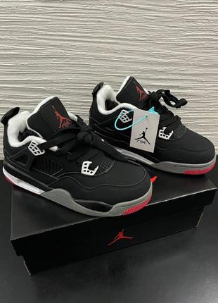Кроссовки nike air jordan 4 retro « bred » fur ❄️