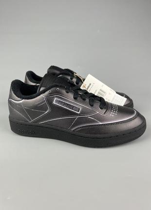 Кожаные кроссовки в коллаборации reebok club c tl x maison margiela vector black