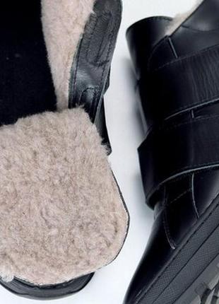 Кроссовки на липучках зимние ботинки на липучках зима натуральная кожа9 фото