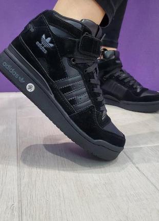 Женские зимние кроссовки adidas originals forum 84 high мех