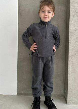 🔝 дитячий флісовий костюм з двостороннього флісу розміри 80-1407 фото