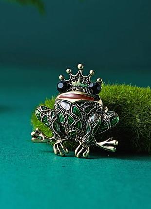 Брошка 🐸 👑 жаба, корона, жабка, тварини