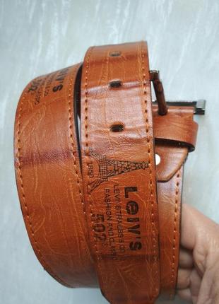 Ремінь для  джинс під levi's, екошкіра, пасок коричневий