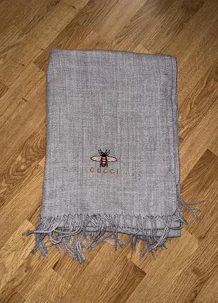 Сірий теплий шарф 🧣 gucci