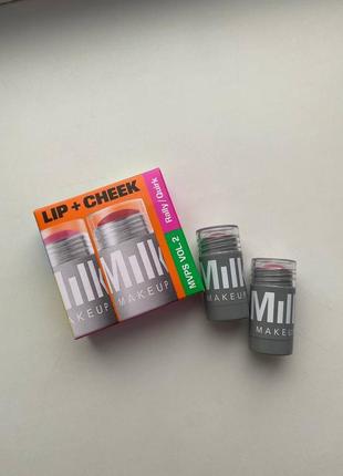 Лімітований набір популярних рум’ян у стіку milk makeup lip + cheek mvps cream blush stick set