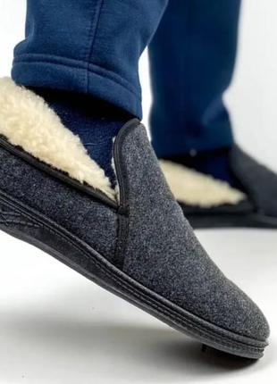 Мужские теплые тапочки бурки на меху