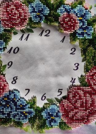 Вышитые часы циферблат без механизма и рамки 23*19 см а4