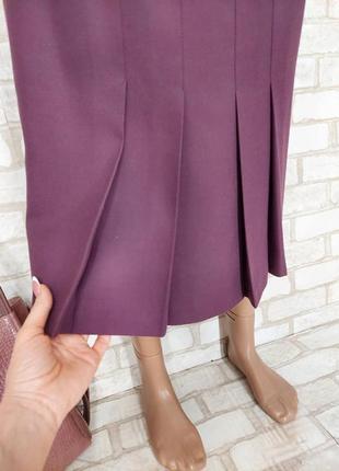 Новая аккуратная базовая юбка миди в сдержаном сиреневом цвете на вискозе, размер л-хл6 фото