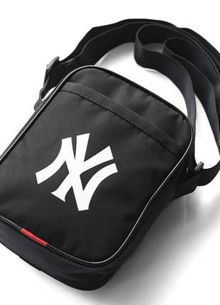 Чоловіча сумка месенджер new york casual чорна спортивна барсетка&nbsp;через плече текстильна