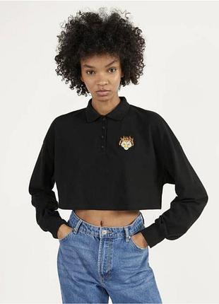 Bershka укороченая кофта поло