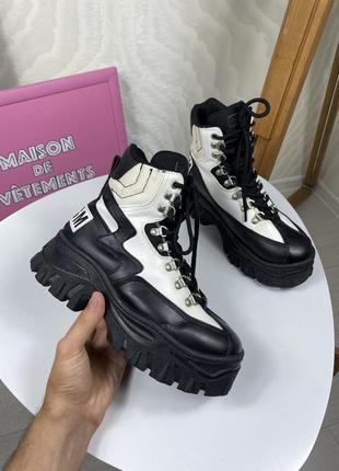 Msgm boot chunky ботинки шкіряні maison дизайнерські owens new rock buffalo кросівки високі italy берци