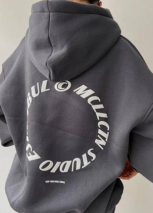 Теплый худи толстовка оверсайз в расцветках рр 42-565 фото