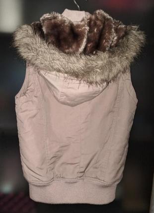 Женская бежевая жилетка с капюшоном осенняя демисезон new look2 фото