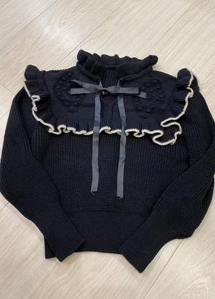Нарядные свитера с рюшами, которые украсят любой твой образ♥️кофта рюша оборки бант ажурный праздничный под zara талия вязкая декор1 фото