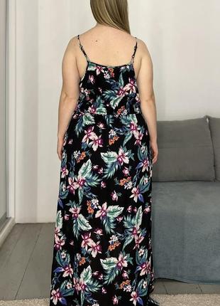 Макси платье в цветочный принт No5814 фото