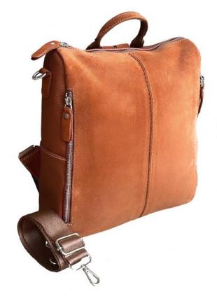 Сумка-рюкзак жіноча коричнева aron atelier 7818