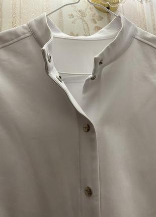Плащ-блузка  из плотного хлопка с нейлоном w8less в белом цвете5 фото