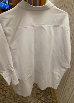Плащ-блузка  из плотного хлопка с нейлоном w8less в белом цвете7 фото
