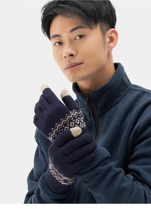 Зимние теплые перчатки xiaomi fo touch screen gloves черные для сенсорных экранов мужские женские7 фото