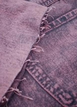 Фирменные новые прямые укороченные джинсы цвета марсала с необработанным краем george5 фото