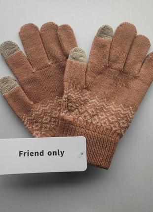 Зимние теплые перчатки xiaomi fo touch screen gloves коричневые сенсорные экраны мужские женские2 фото