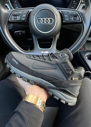 Зимние мужские кроссовки nike rivah gore-tex black gray fur