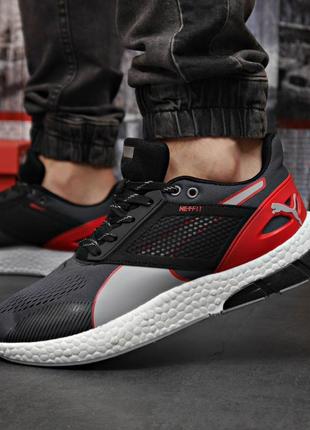 Кросівки чоловічі Puma Run Ultraweave S 3 Split Korte Broek net fit темно-сірі