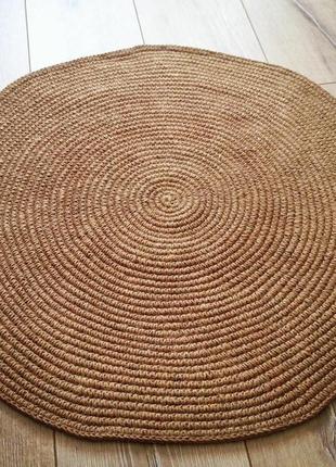 Круглий килим з джуту1 фото