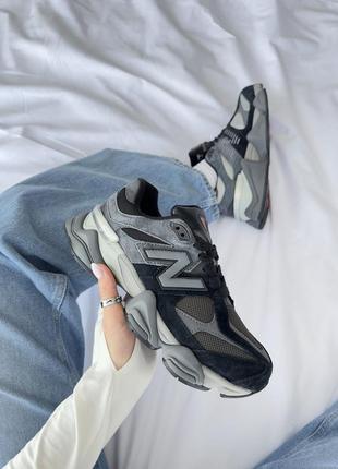 Демисезонные замшевые кроссовки new balance 9060 black grey2 фото