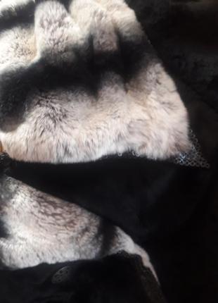 Куртка зимняя натуральный мех шиншилла кожа страуса10 фото