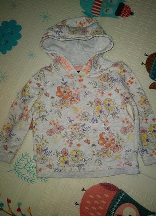 Тепленький цветочный батник для девочки