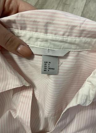 Нова смугаста рожева сорочка h&m розмір 42-445 фото