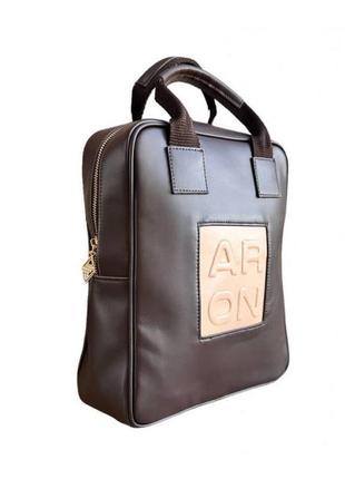 Сумка-рюкзак жіноча коричнева aron atelier 6116