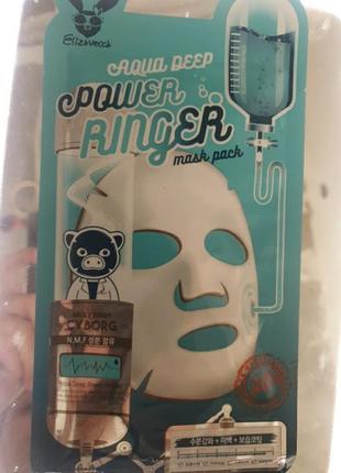 Увлажняющая тканевая маска для лица elizavecca milky piggy cyborg aqua deep power ringer mask pack с гиалуроновой кислотой, 23 мл