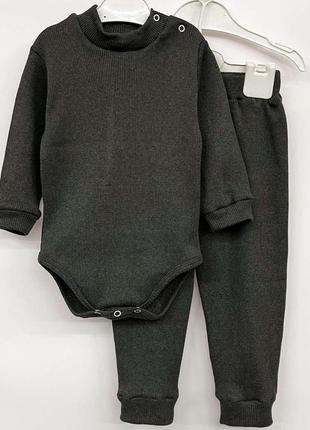 Ясельний теплий комплект бодік з довгим рукавом та штанці від 7 міс до 2-х років.7 фото