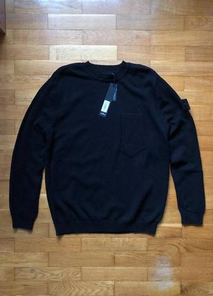 Светр stone island shadow project catch pocket crewneck black