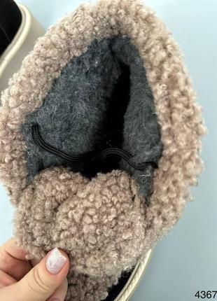 Лоферы женские черные замшевые ботинки зимние7 фото