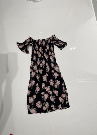Платье миди в цветочный принт5 фото