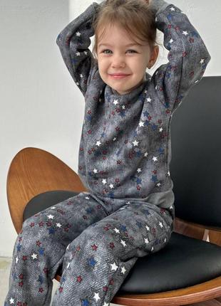 🤗 теплая детская пижама с начёсом из натурального хлопка 100%3 фото