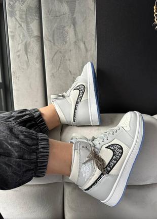 Кроссовки nike air jordan 1 retro high dior5 фото