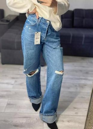 Стильні джинси zara zw loose fit low rise3 фото